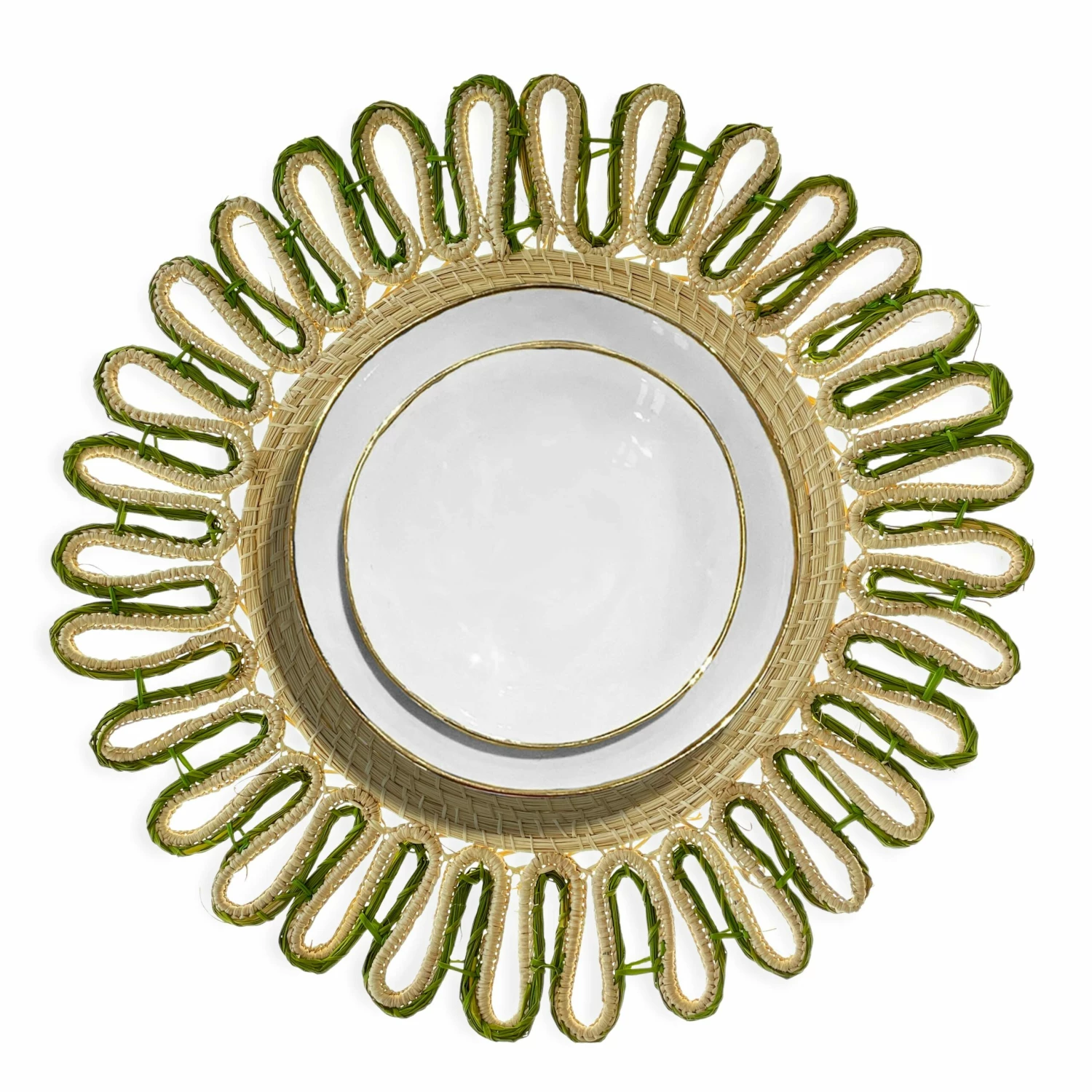 Estrella Woven Placemat - Olive Green 4 Estrella Woven Placemat - Olive Green - Image 2