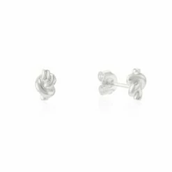 St Ives Silver Knot Stud Earrings
