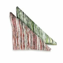 Green Stem Linen Napkin 9 Green Stem Linen Napkin -Penguin Random House Sales Store Stripes x 2 folded 040320 v2