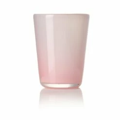 Thyme Hand Blown Water Glass In Opaque Pink