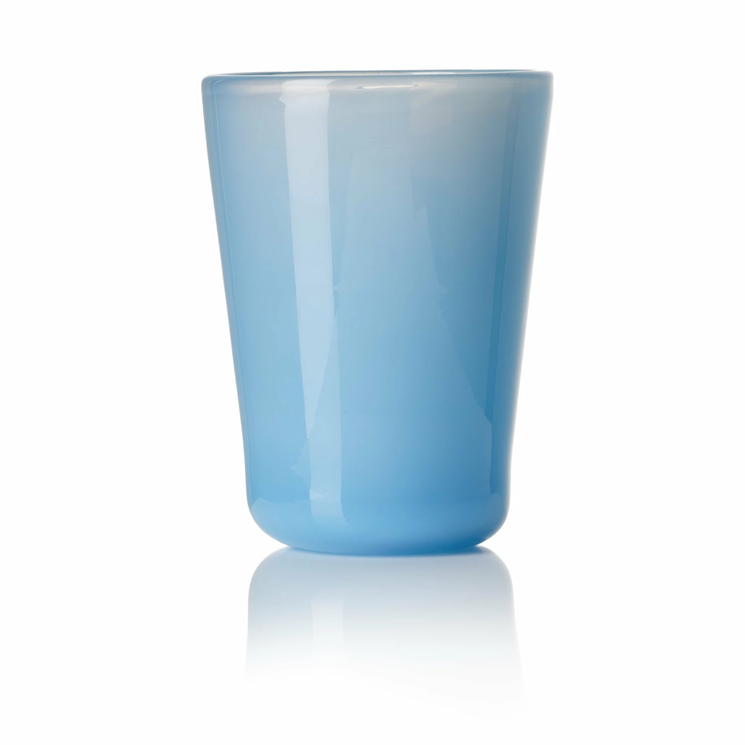 Thyme Hand Blown Water Glass In Opaque Blue 3 Thyme Hand Blown Water Glass In Opaque Blue