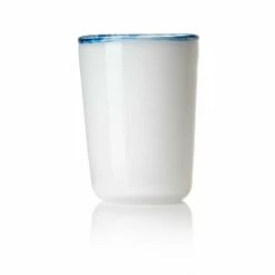 Thyme Hand Blown Water Glass In White/Blue
