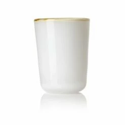 Thyme Hand Blown Water Glass In White/Amber