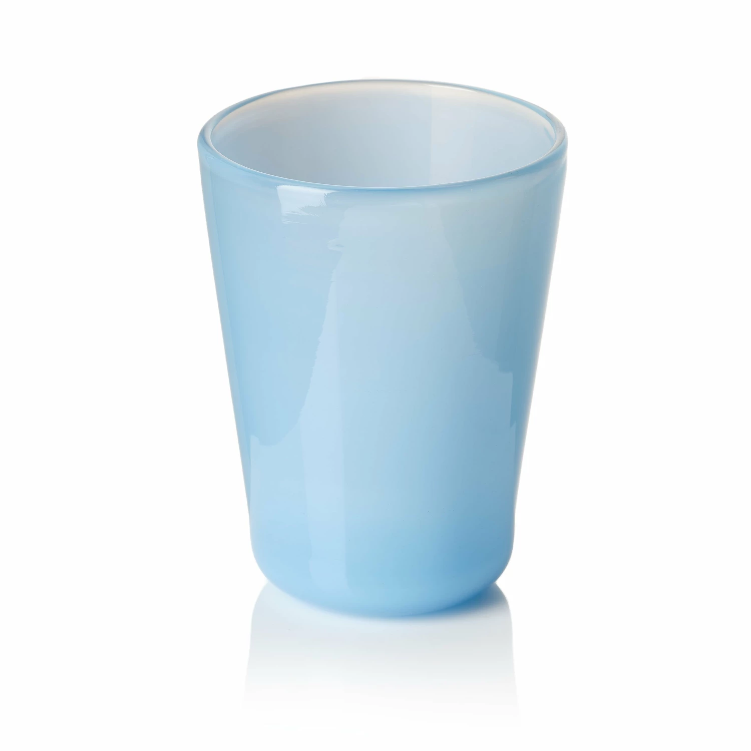 Thyme Hand Blown Water Glass In Opaque Blue 4 Thyme Hand Blown Water Glass In Opaque Blue - Image 2