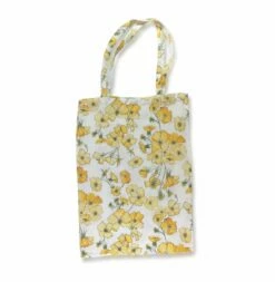 Yellow Rose Printed Linen Book Bag