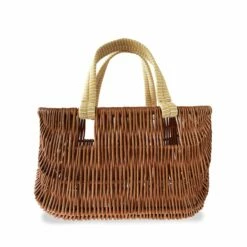 Willow Basket Bag With Yellow Handles