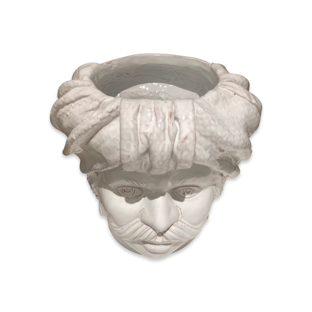 Large Man Head Vase -White 4 Large Man Head Vase -White - Image 2