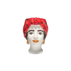 Front Page 32 Small Woman Head Vase-Red