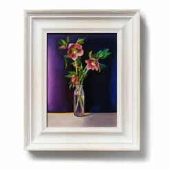 Hellebores On Purple By Molly Benson