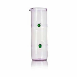 Tall Glass Jug In Violet With Green