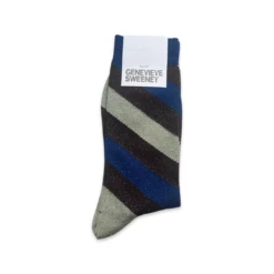 Serora Stripe Socks In Brown/Blue