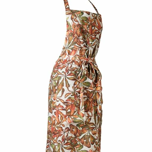Autumn Leaves Horse Chestnut Linen Apron 4 Autumn Leaves Horse Chestnut Linen Apron - Image 2